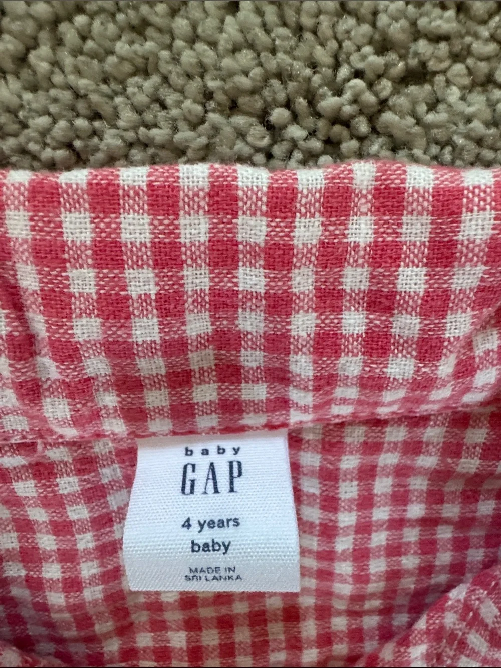 GAP Pink Gingham Short-Sleeve Button-Down Shirt